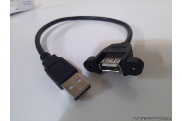 Mountable USB-A Female to Male Extension